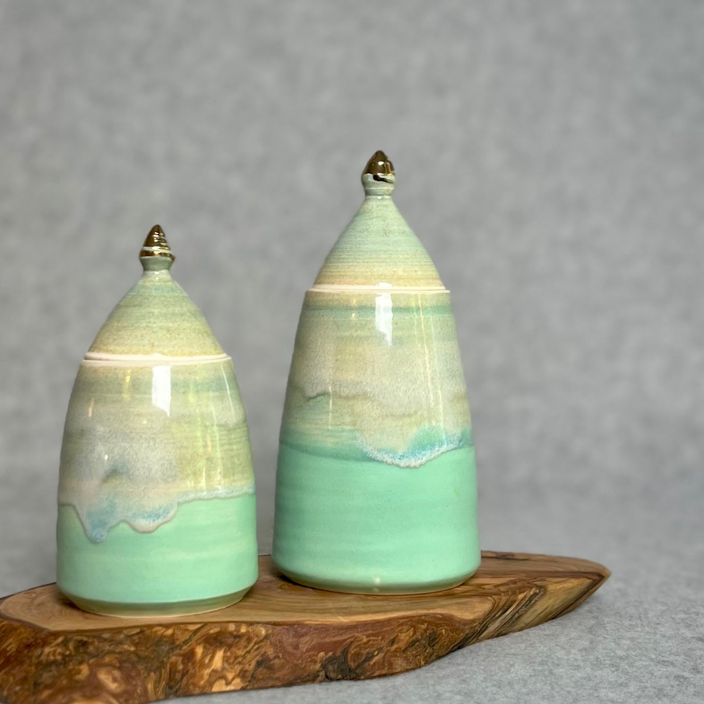 gold top jar set of 2