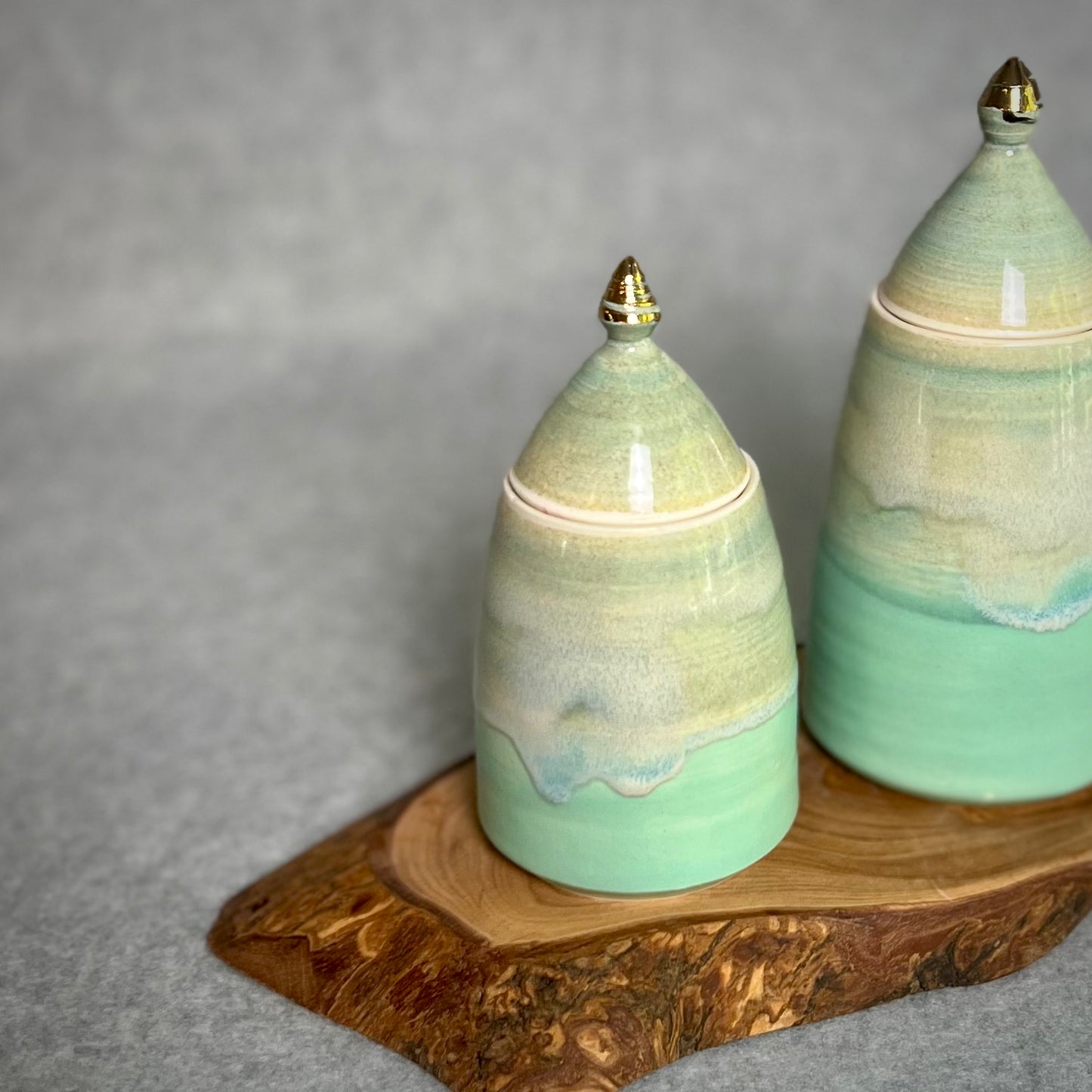 gold top jar set of 2
