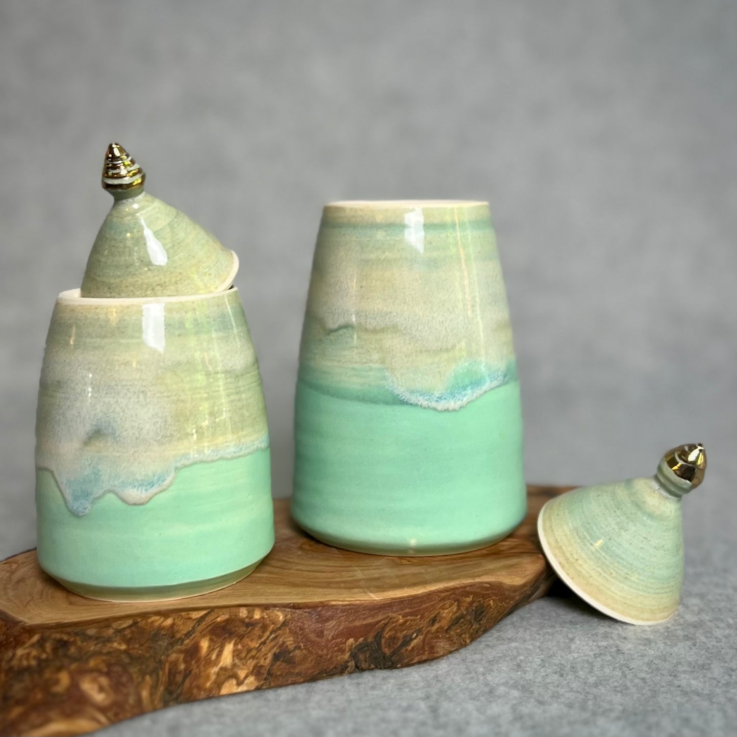 gold top jar set of 2