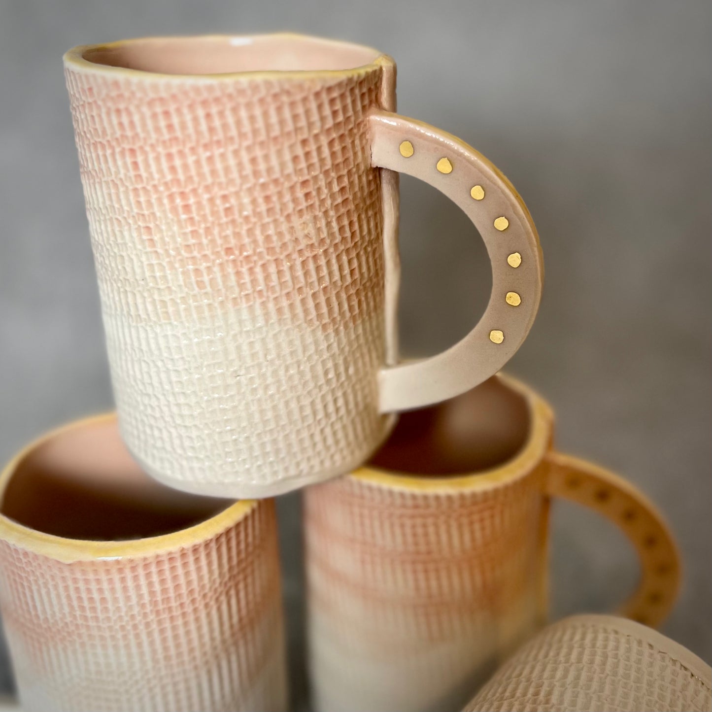 water color 22k gold dots mug