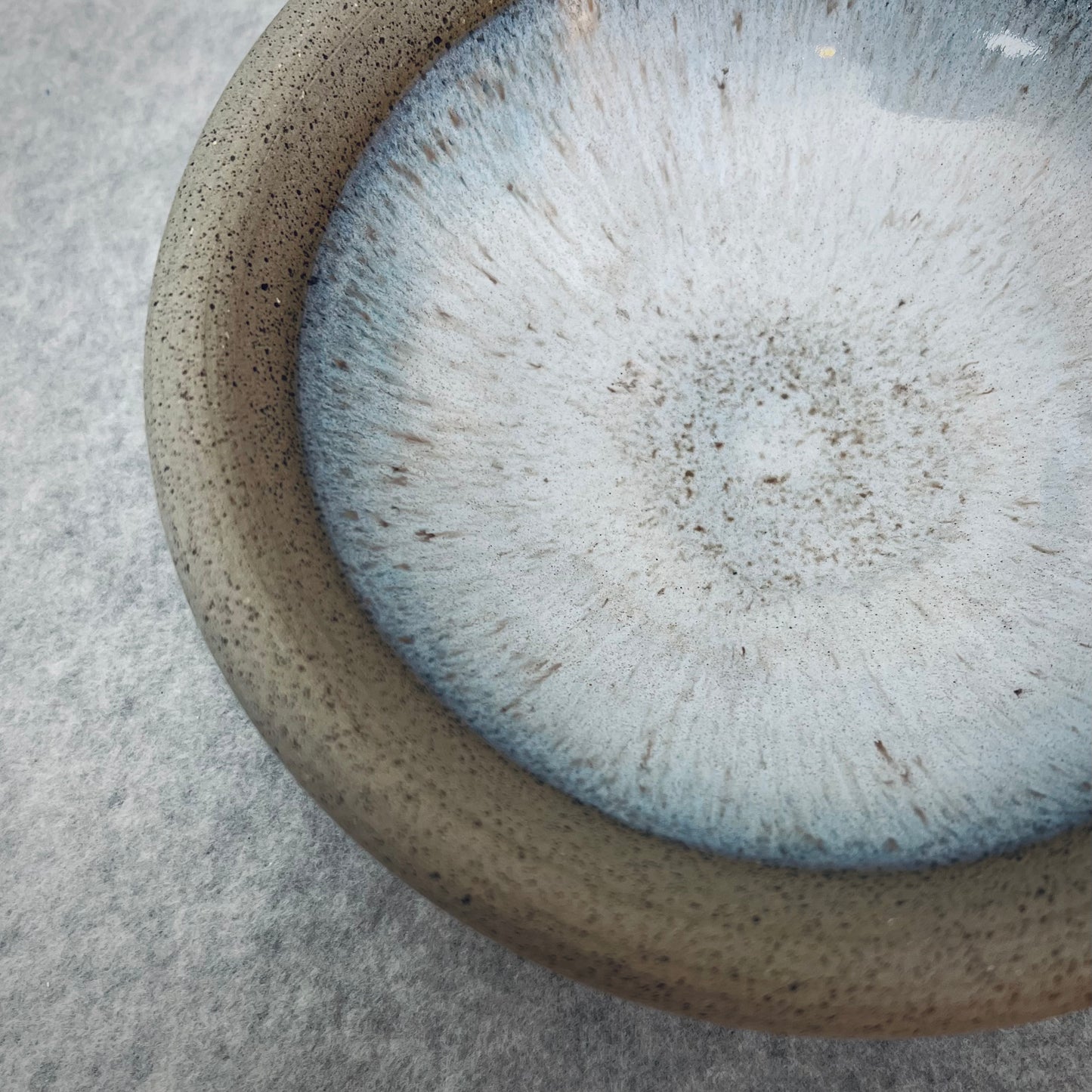 city light blue round rim bowl