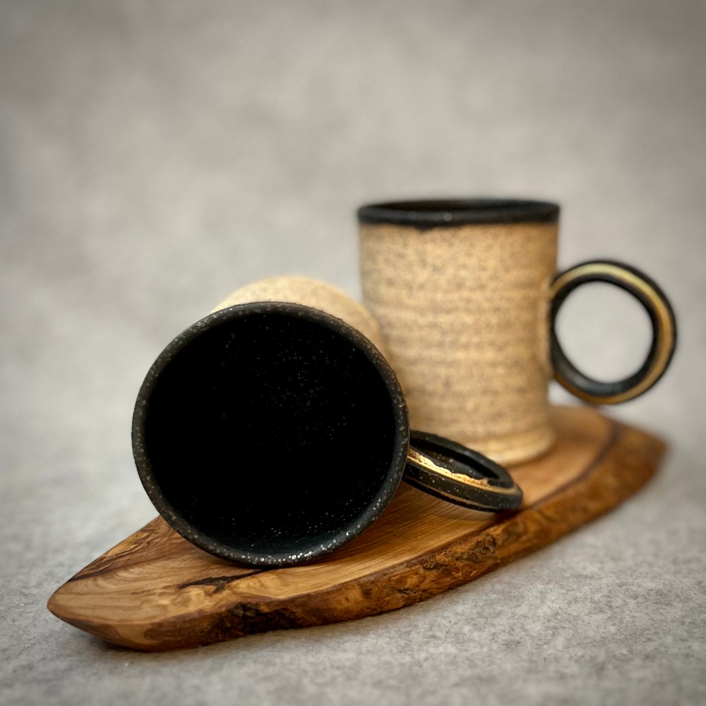 ranch cortado mugs with 22k gold accent on handle