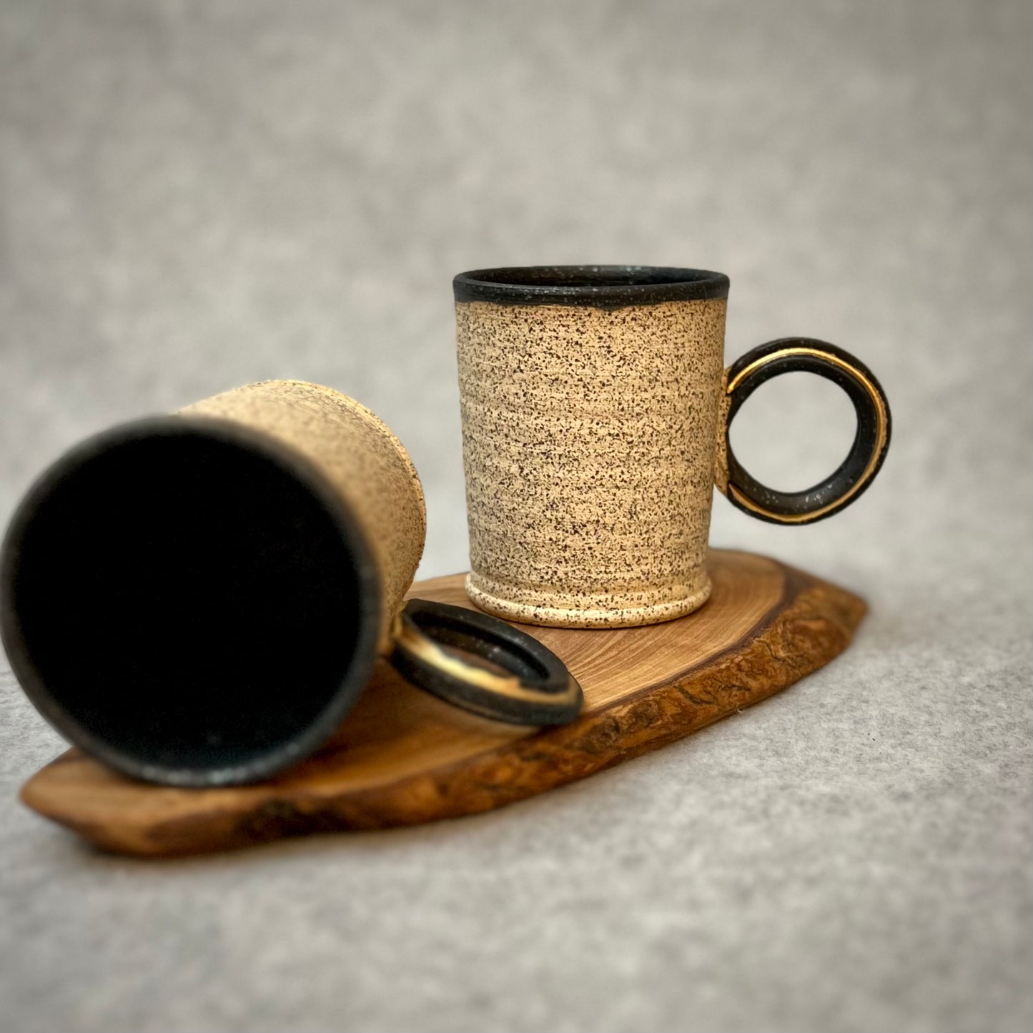 ranch cortado mugs with 22k gold accent on handle
