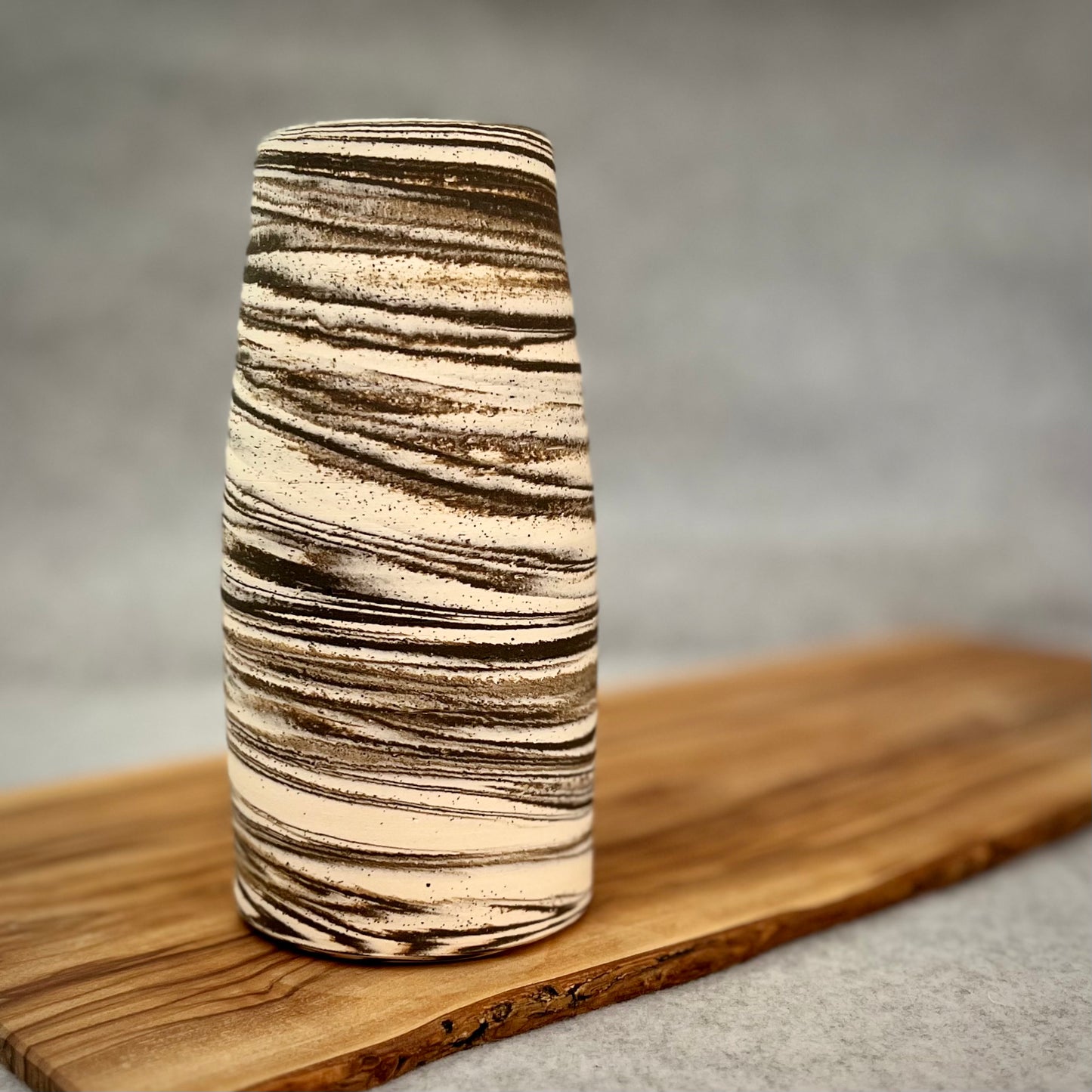 dark brown marbled vase