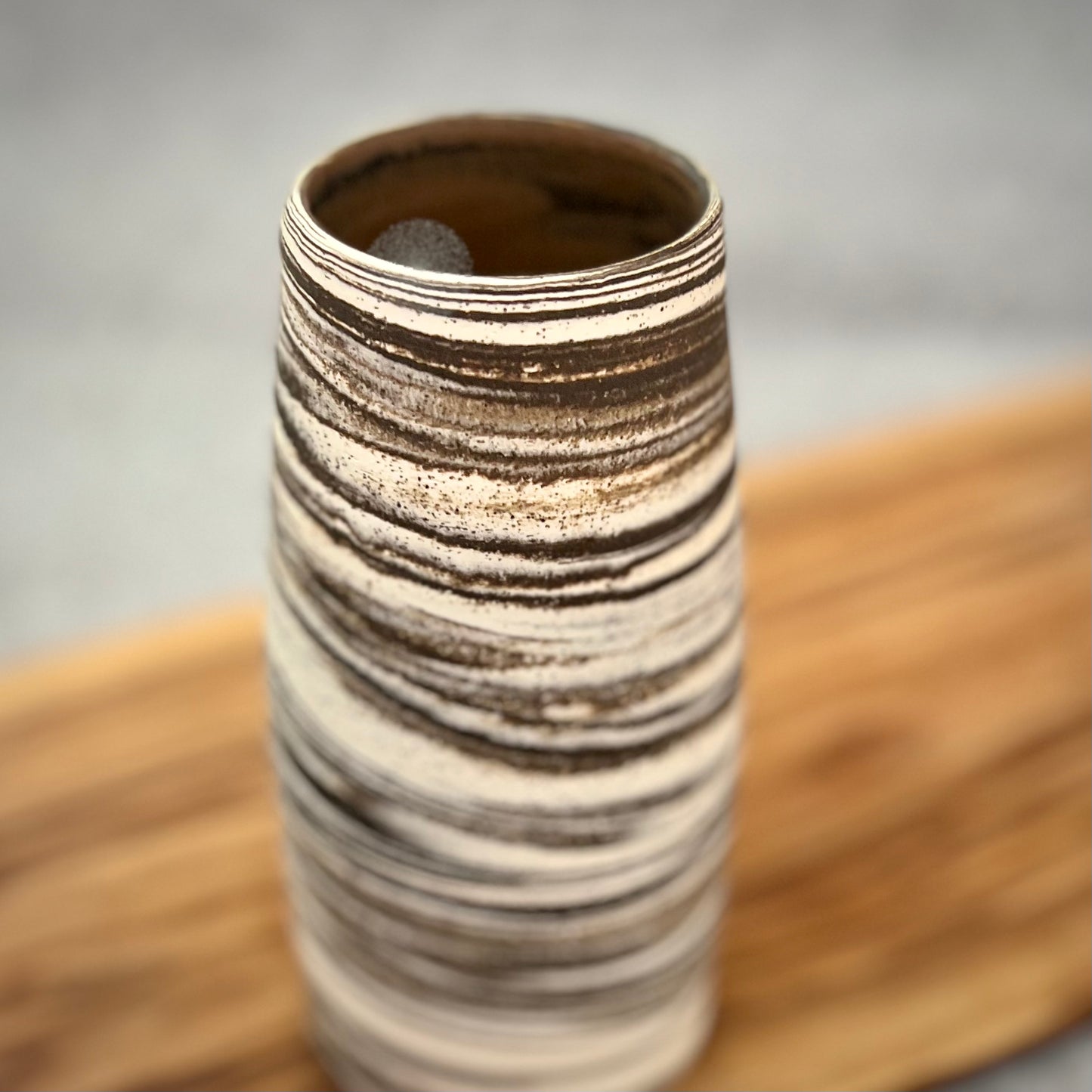 dark brown marbled vase
