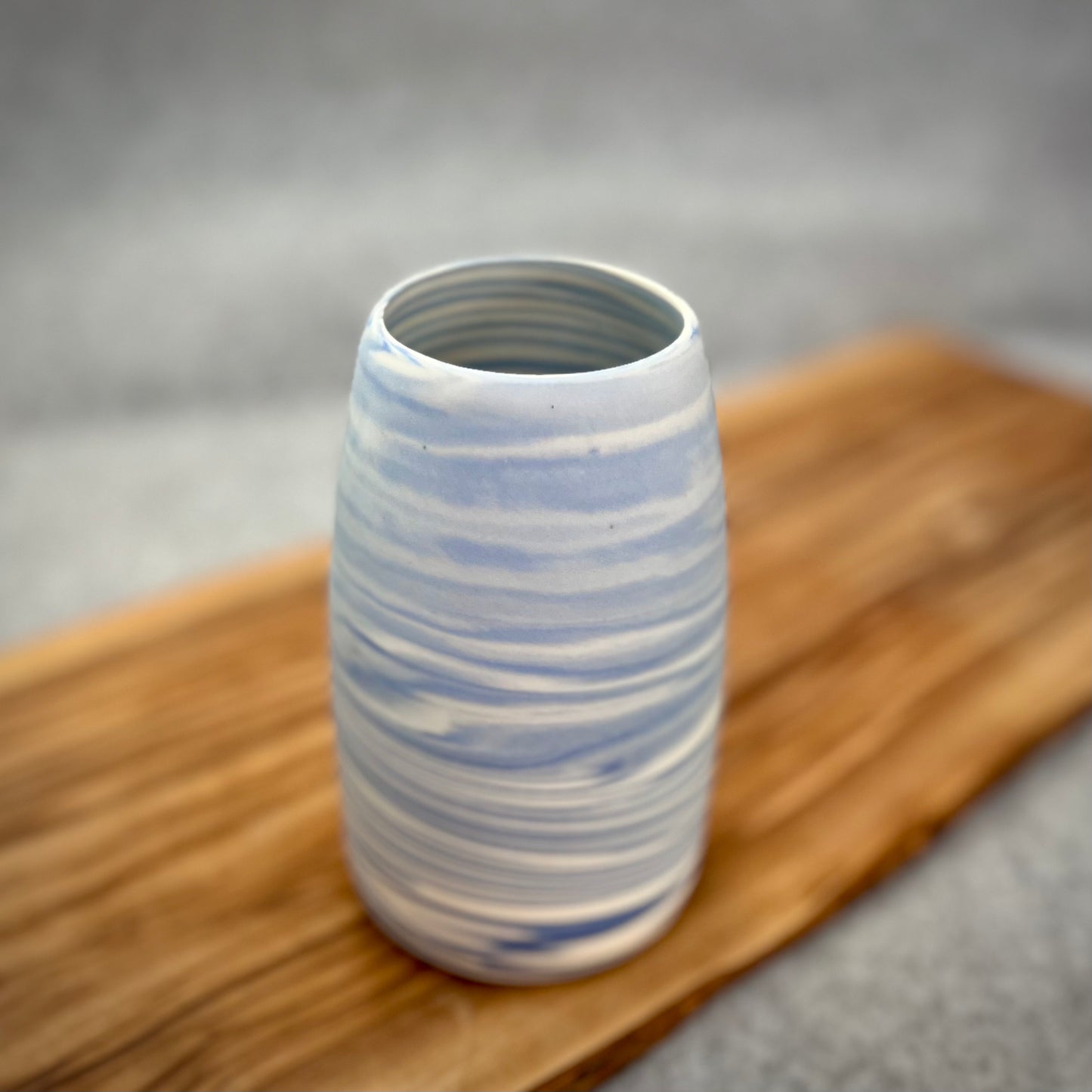 blue marbled vase