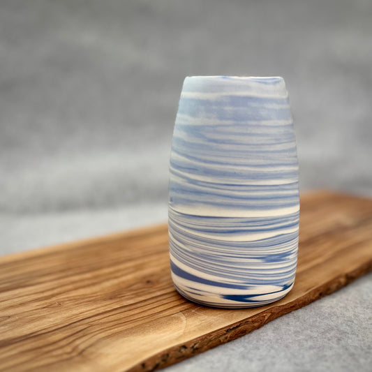 blue marbled vase