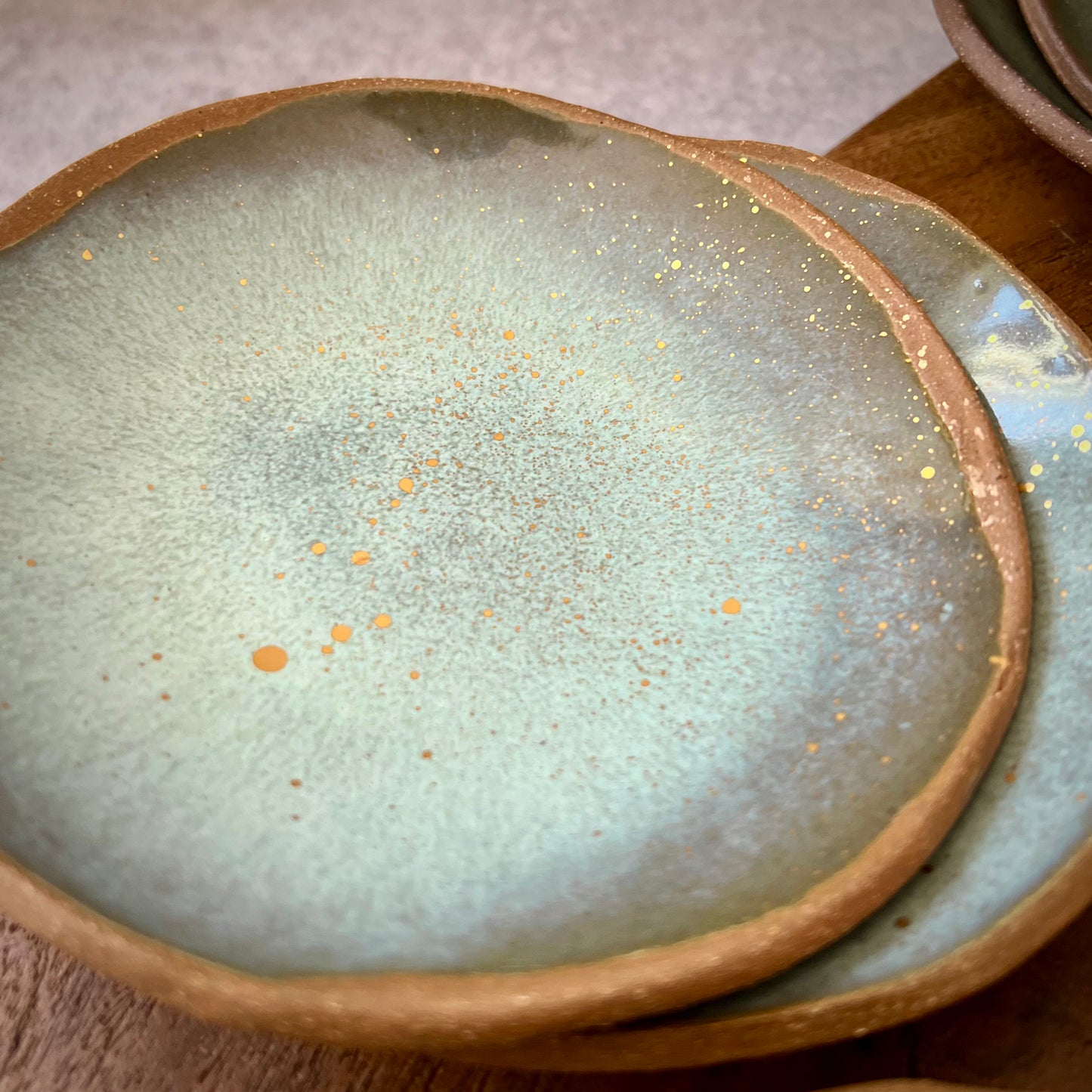 22k gold splashed dishes